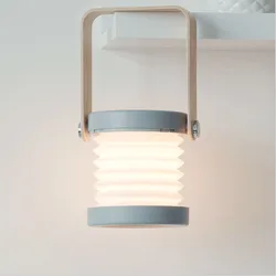 2021 New USB Creative Wooden Handle Portable Lantern Lamp Telescopic Folding LED Table Lamp Charging Night Light Reading Lamp