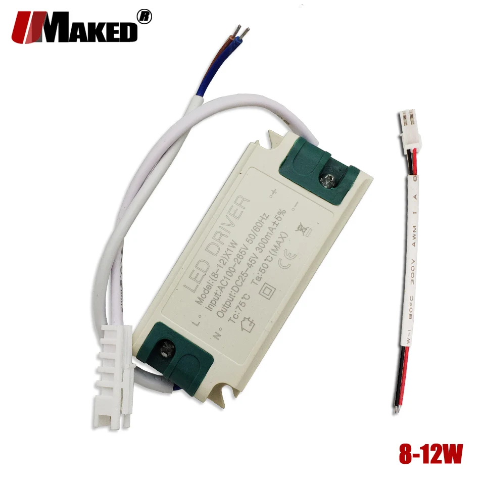 2/10PCS Extemal LED Driver 300mA 9W 12W For LEDs Power Supply Unit AC85-265V Box Cover Lighting Transformers For LED Power Light