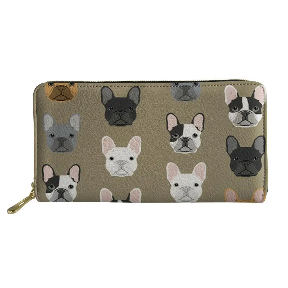 french bulldog Paint Long Wallet Zipper Phone Bag Card Holder for Pink Girls Clutch Purse Carteira Handbags Notecase 2021