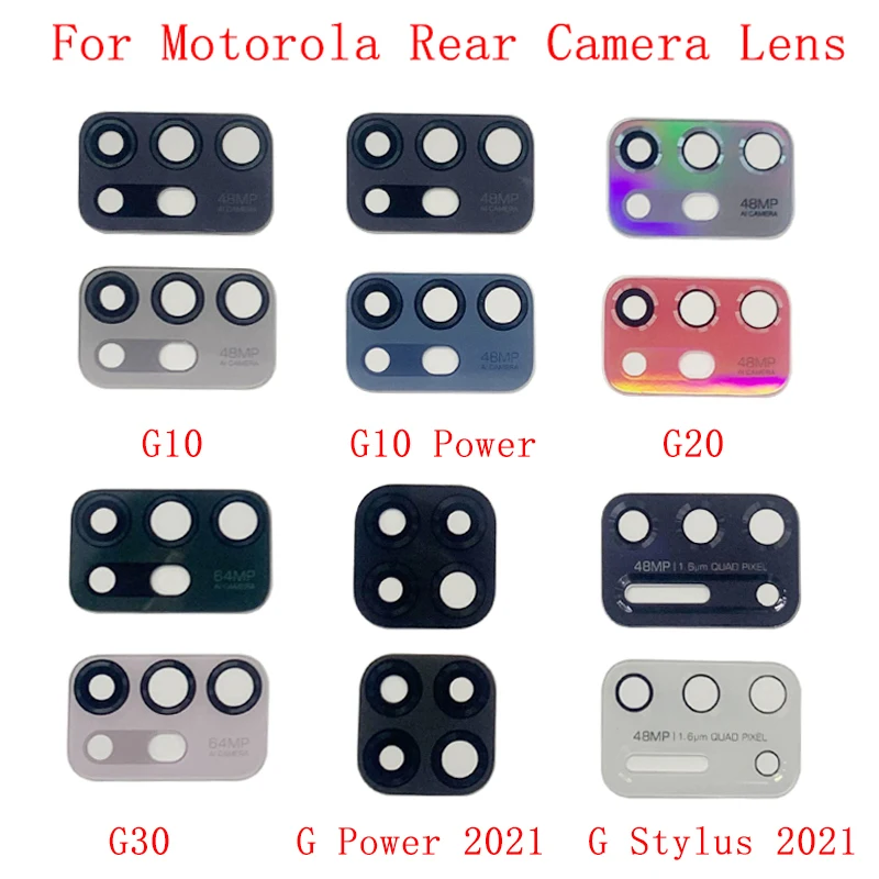 2 adet arka arka kamera cam Lens Motorola Moto G10 G10Power G20 G30 G50 G60 G güç G Stylus 2021 kamera cam Lens