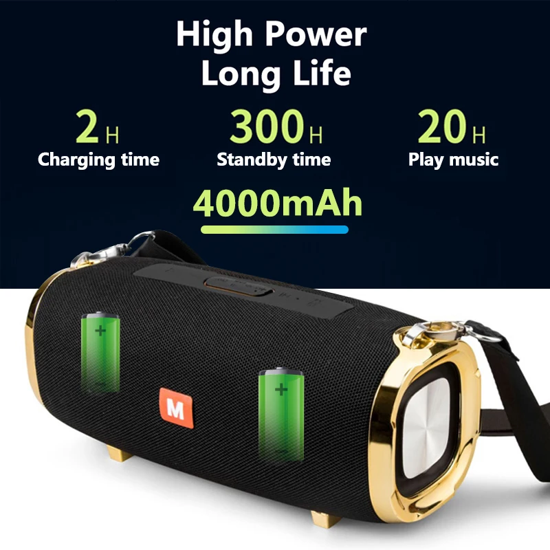 Nowy 50W głośnik Bluetooth kolumna bezprzewodowy głośnik przenośny Music Center bas Stereo Subwoofer wsparcie/TF/FM/Radio/USB