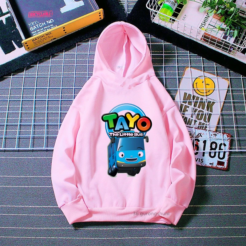 

Kawaii Girls Hoodie Funny Tayo And Little Friends Cartoon Printed Children's Spring Autumn Sweatshirt Fashion Trend Girls Hoodie