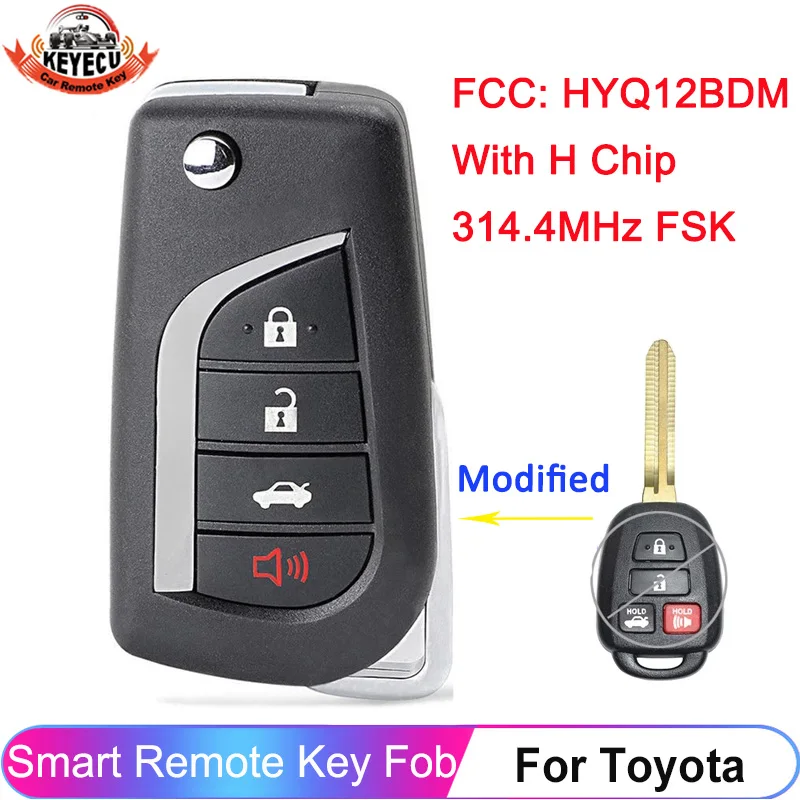 HYQ12BDM For Toyota Camry 2012 2013 Corolla 2014 2015 2016 2017 2018 2019 G Chip or H Chip Modified Remote Key Fob HYQ12BEL