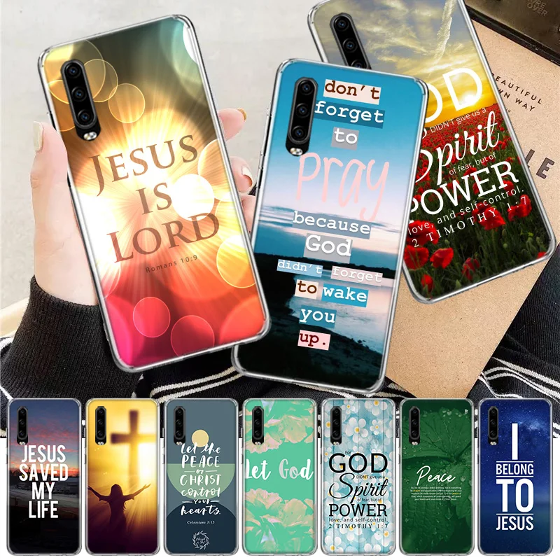 God Jesus Pray Soft Cover Phone Case For Huawei P30 P20 P10 P40 P50 Mate 40 30 20 10 Pro Lite + Soft Cover House Coque Fundas