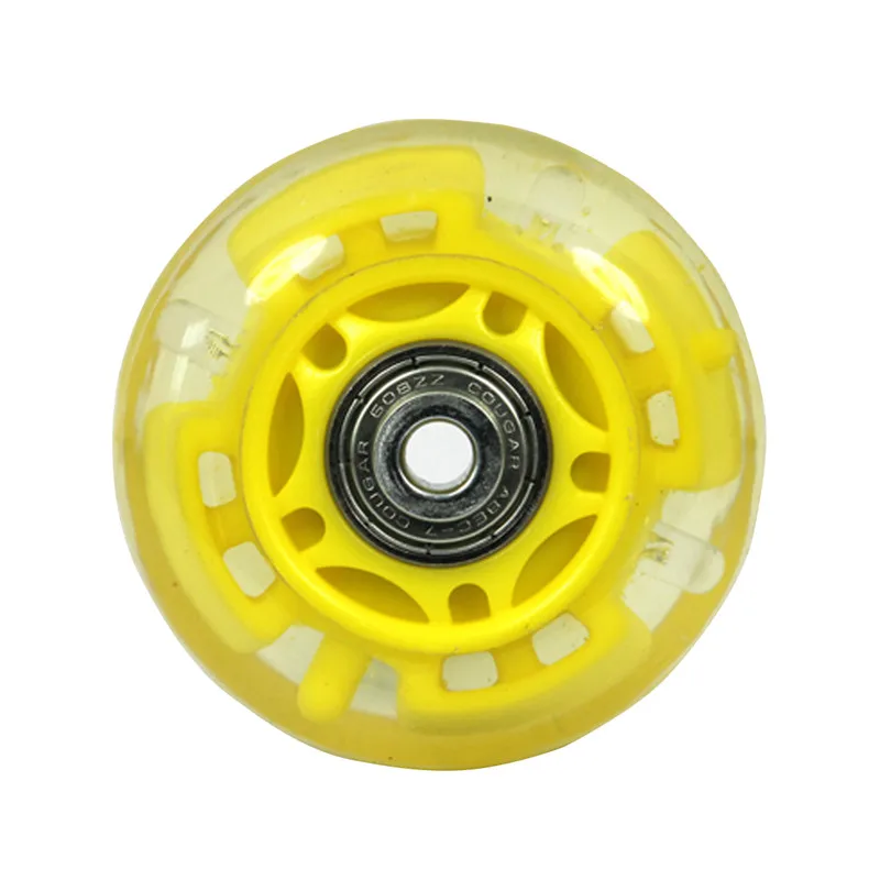 60mm 64mm 70 72 76mm LED Flash 82A Kid Children Roller Skates Wheel 3 colorful light Inline Skating tyre Flash Shine ruedas 8pcs