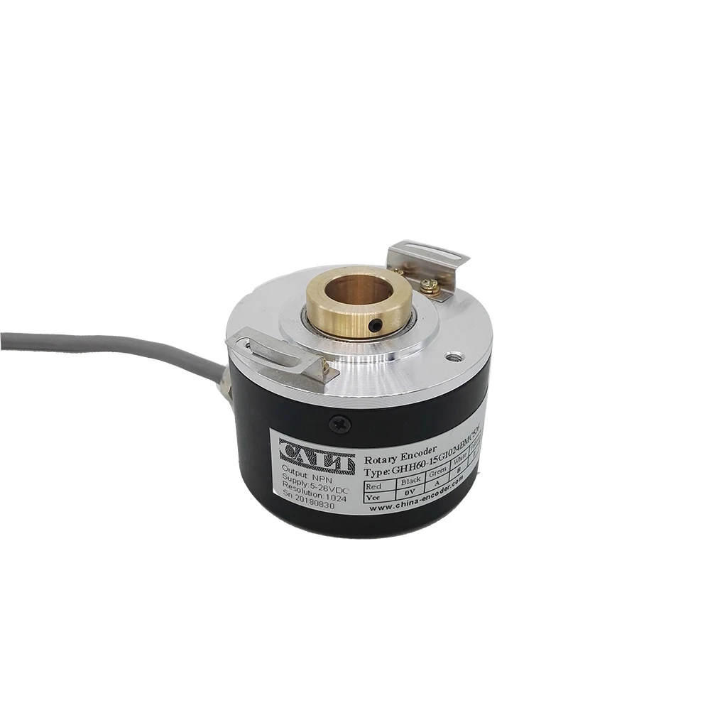 Độ Chính Xác Cao Hiệu Ứng Hall Cảm Biến GHH60-15G1024BMC526 Trục Rỗng Bộ Mã Hóa 15 Mm Khẩu Độ 1024ppr NPN Đầu Ra 5-26Vdc