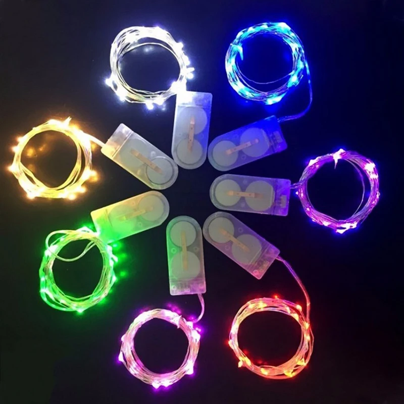 Battery Powered 20 40 Led Fairy String Light  2M 4M Silver Copper Wire Mini Lamp For Christmas Holiday Wedding Party 8 Colors