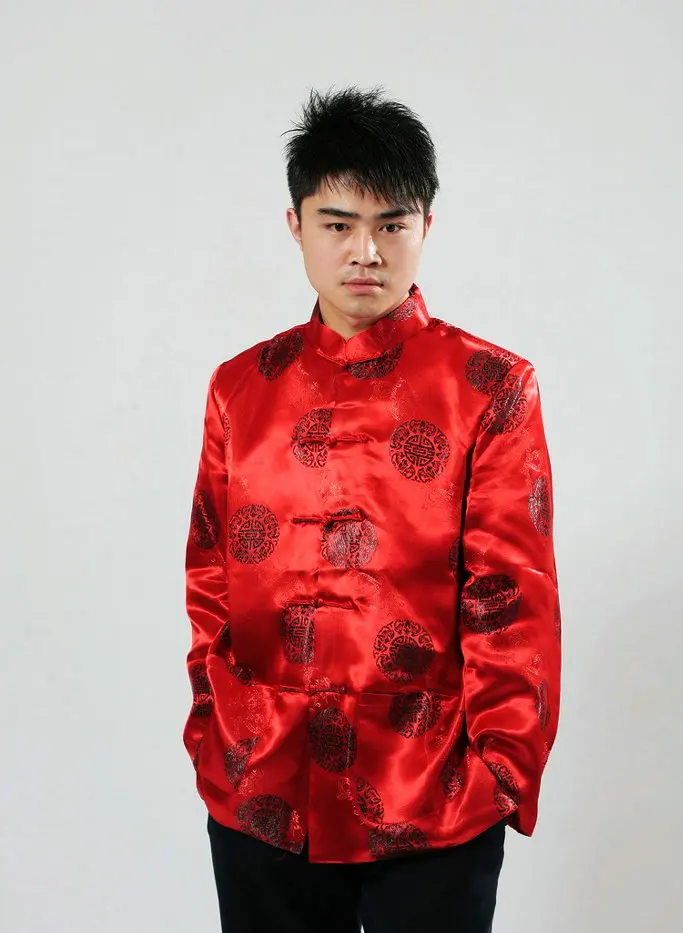 Gold 6 Colors Traditional Chinese Men's Kung-Fu Jacket Coat Long Sleeve shirt Blouse S M L XL XXL 3XL Wholesale And Retail