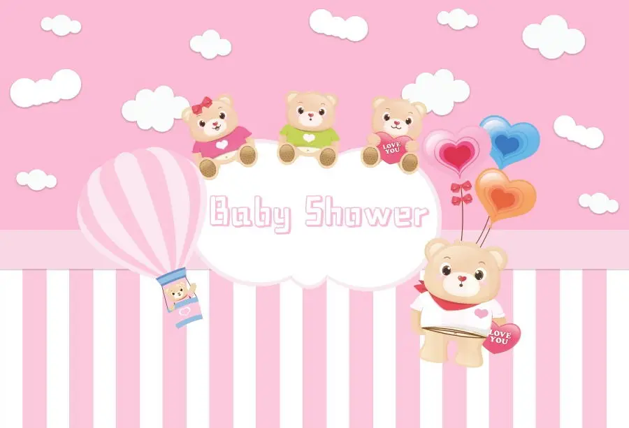 เด็กทารกการ์ตูน Cloud บอลลูนวันเกิดการถ่ายภาพฉากหลังที่กำหนดเองภาพพื้นหลังสำหรับ Photo Studio