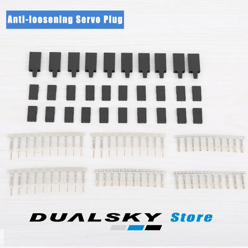 20PCS  Lock Clips anti-loosening  FUTABA  Servo Plug  JR Servo Plug Set Female Male Connector Gold Plated For RC Airplane