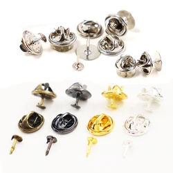 50set/lot Base Pins Gold Silver Copper Brooch Base Holder Metal  DIY Jewelry Brooch Pins Badge Holder Making Findings