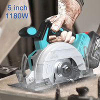 5 Inch 1180W Rechargeable Electric Circular Saw Blades Cordless 0° To 45° Adjustable Curved Cutting Machine For Wood Metal Tile