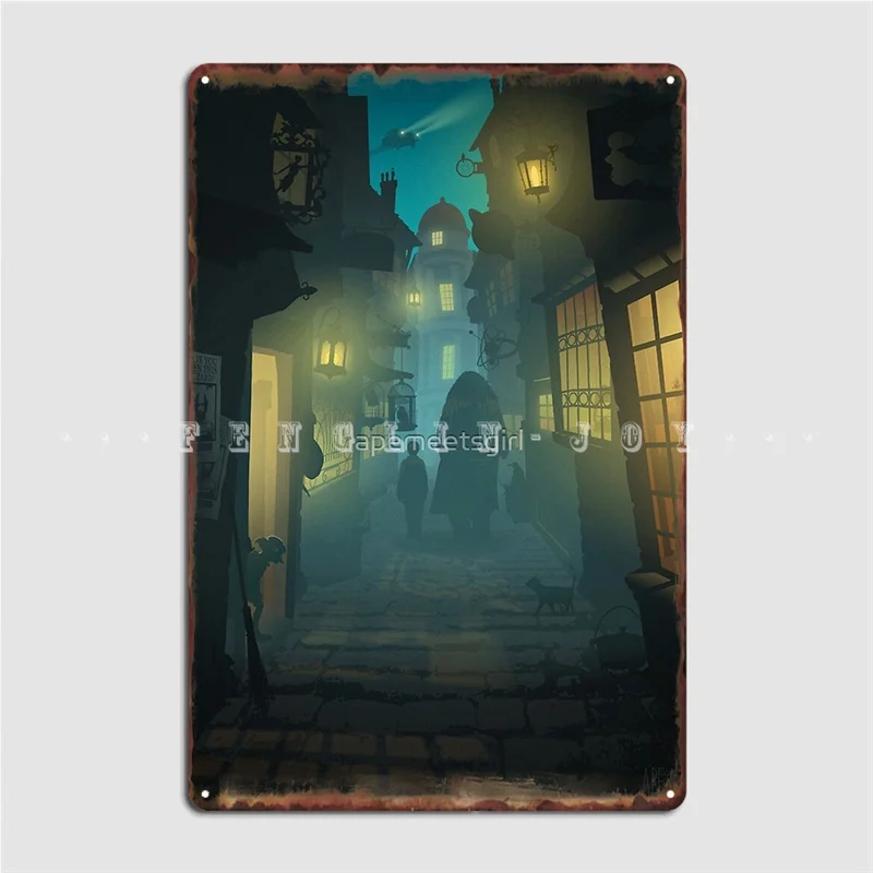 Diagon Alley Metal Plaque Poster Wall Mural Poster Living Room Retro Tin Sign Poster