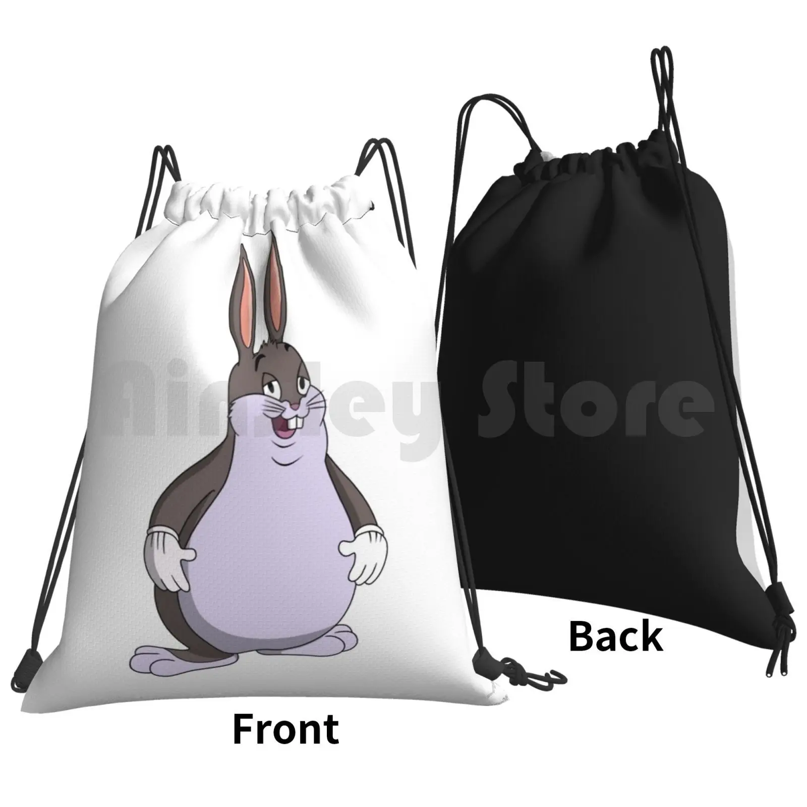 Big Chungus Backpack Drawstring Bags Gym Bag Waterproof Big Chungus Rabbit Meme Doc Funny Teen Tok Lamo Dumb Game Bugs