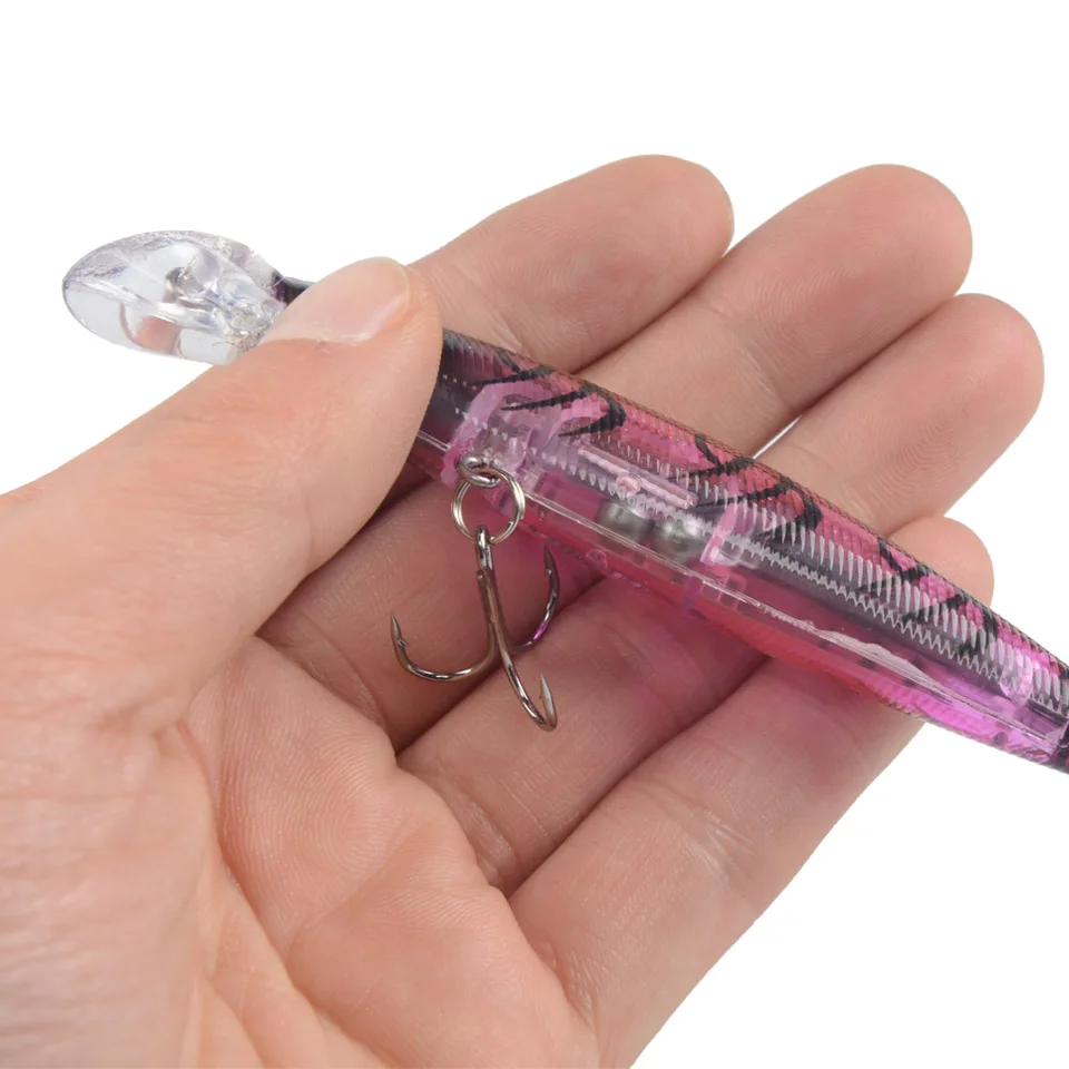 1pcs Floating Minnow Fishing Lure Inside Balls Hard Artificial Bait Topwater Wobblers 10cm 9g Diving 1m Crankbaits For Pesca