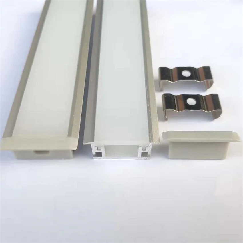 Free Shipping  Aluminum Channel with Milky Cover, End Caps and Mounting Clips for LED Strip Light Installation