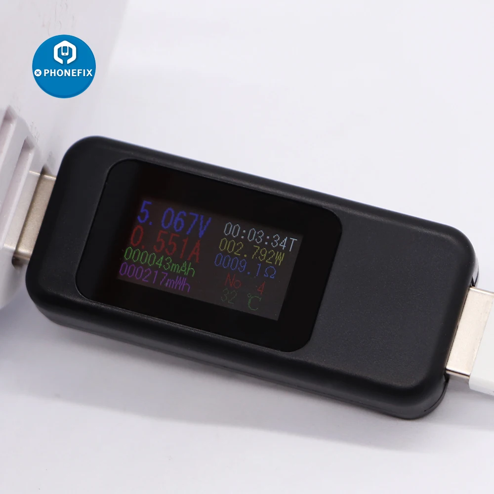 Usb Meter Tester Kleurrijke Lcd-scherm Usb Tester Charger Meter Usb Voltmeter Amperemeter Voor Detecteren Spanning/Stroom/Capaciteit