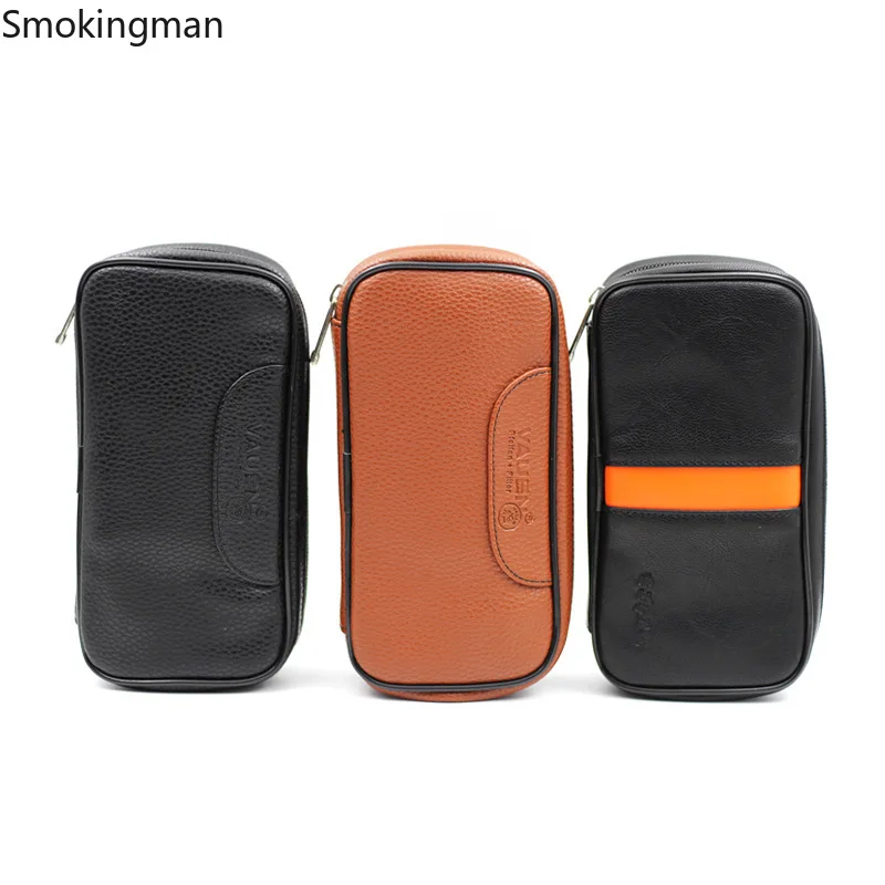 Leather Pipe Bag Bag Black/Brown Lychee Pattern Tobacco Bag Portable Pipe Accessories Smoking Set Tobacco Bag Kit pipe pipes