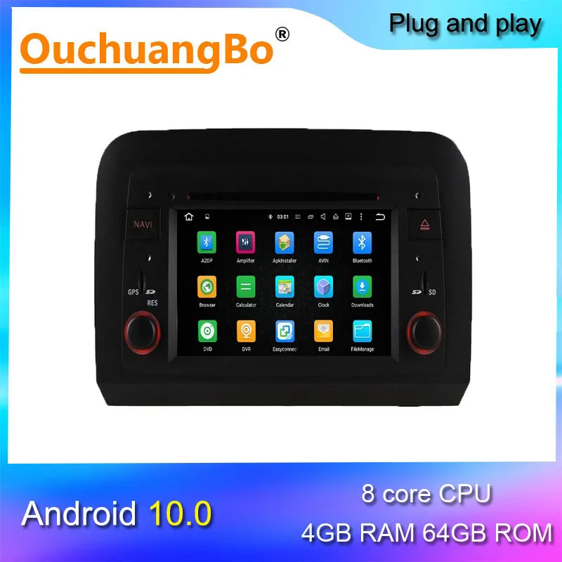 Ouchuangbo android 10 car audio gps navigation radio multimedia for fiat croma 2005-2012 with swc 8 core 4GB+64GB split screen