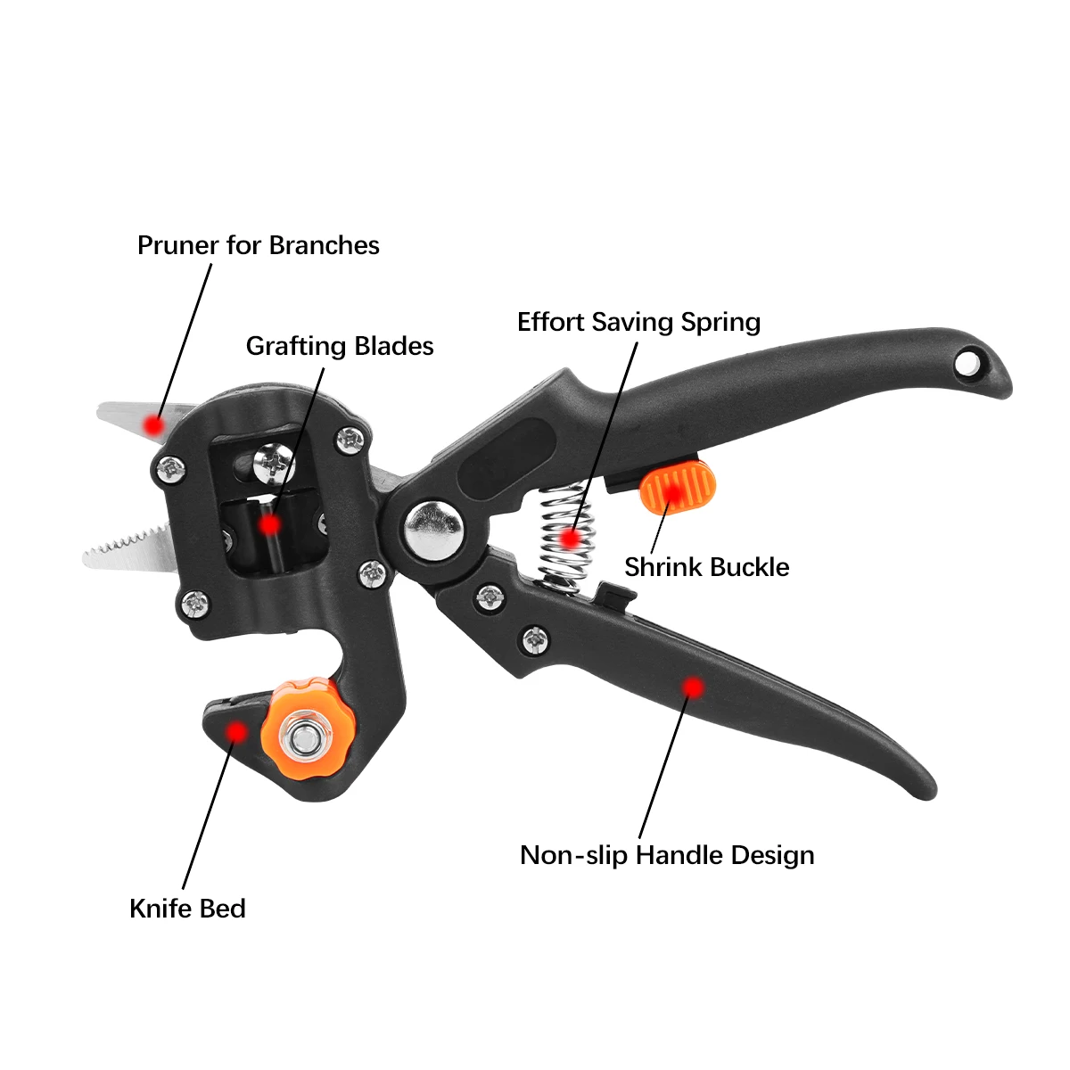 PROSTORMER Vaccination Secateurs Grafting Machine Garden Tools with 2 Blades Tree Grafting Tools Secateurs Scissors Pruner Shear