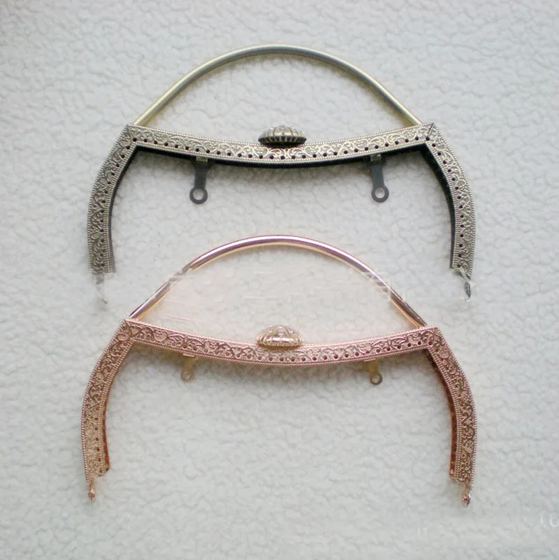 18CM Bag Accessories Screw Purse Frame for Women Handle Clutch Bag DIY Metal Kiss Clasp Lock Handles Frame Hardware