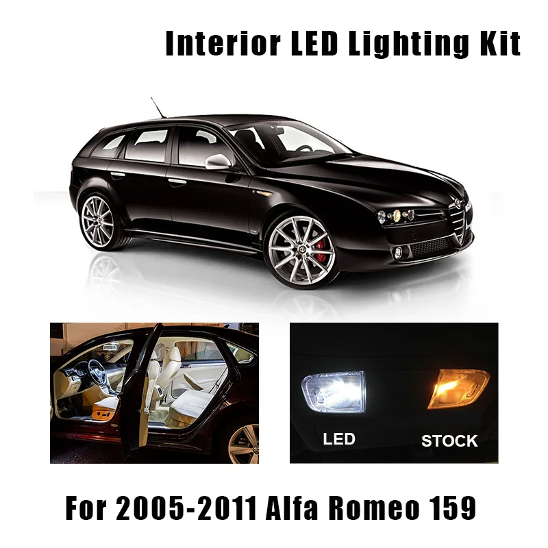 14 Bulbs White Canbus LED Interior Reading Light Kit Fit For Alfa Romeo 159 2005-2008 2009 2010 2011 Door Trunk Glove Box Lamp