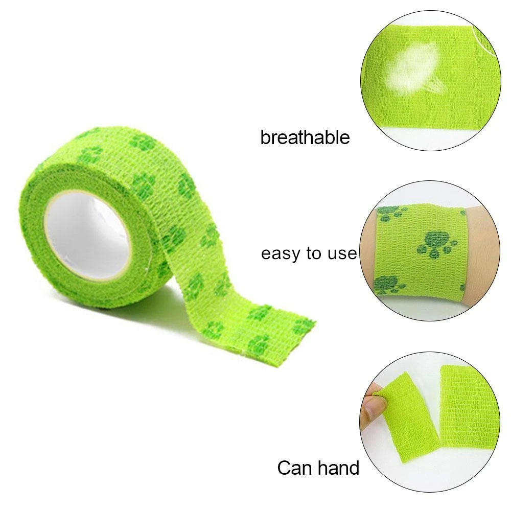 9 Pieces Vet Wrap Self Adhesive Pet Tape 1or 2 Inches Non-Woven Wrap Bandage Cohesive Bandage Wrist Ankle Spraining and Swelling