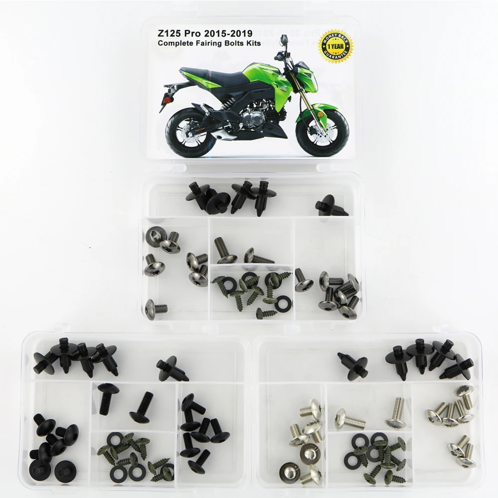 

Fit For Kawasaki Z125 Pro 2015-2021 2022 2023 2024 Complete Full Fairing Bolts Kit Covering Screws Bolts Nut Clips Motorcycle