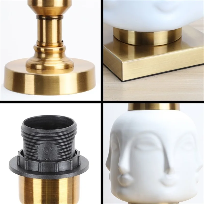 OURFENG Modern Table Light White Bedside Desk Light LED Novelty Home For Foyer Office Creatively Personality Decoration