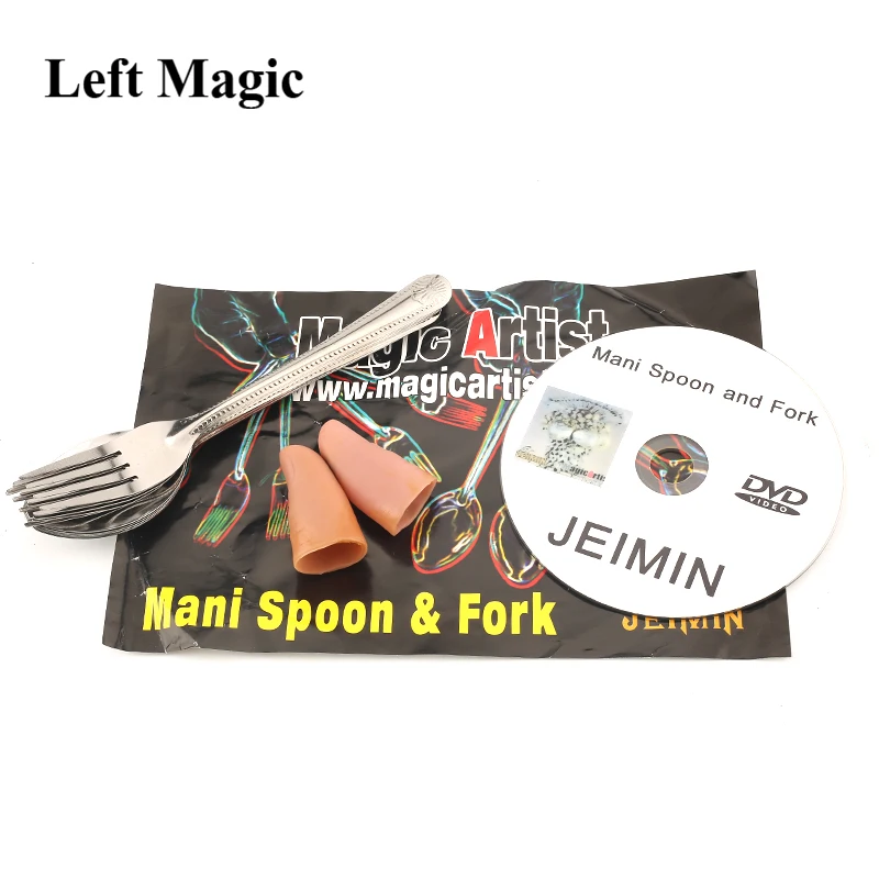 Mani Spoon and Fork (DVD+GIMMICK) Magic Tricks Appearing Magie Close Up Illusion Gimmick Props Mentalism