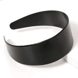 5pcs Black Plastic Headband Base Flat Wide Bezel Hairbands Setting Head Band Hoop for DIY Jewelry Making Accessories Supplies