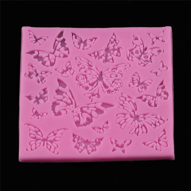 Aomily DIY Silicone Butterflies Lace Mat Pad Lace Cake Fondant Mold Butterfly Mousse Cake Kitchen Baking Decorating Bakeware