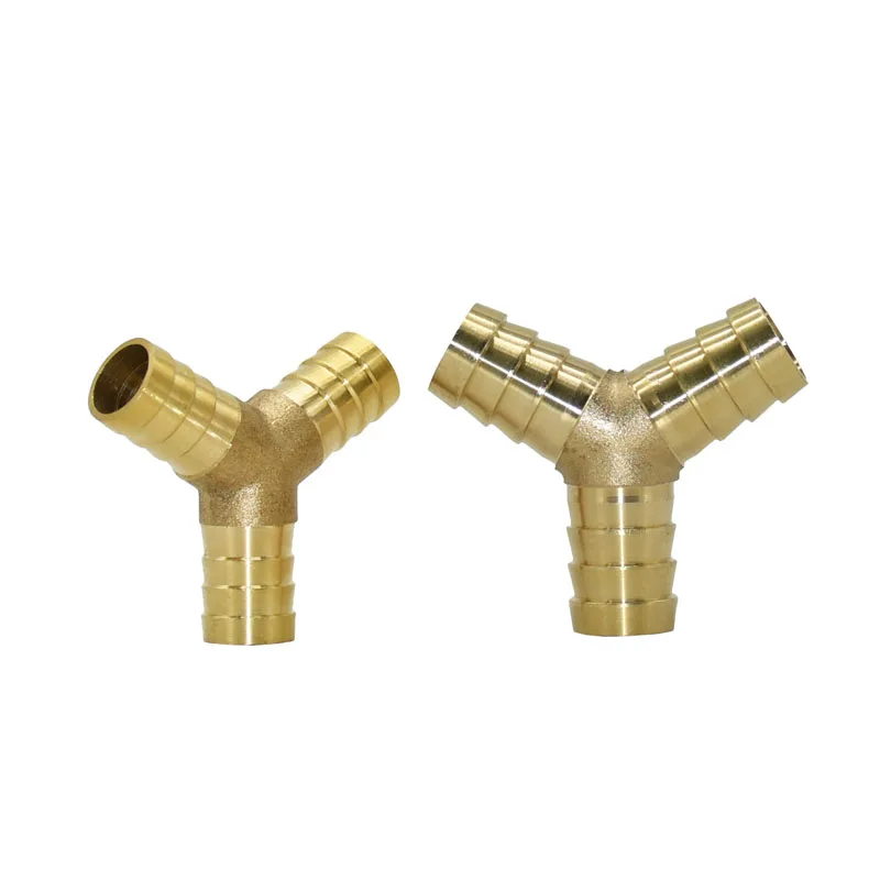 

Y Type 14mm 16mm Tee Barb Connector Brass 3-way Water Splitter Air Pipe Gas Pipe Quick Coupling Pipe Fittings 1Pcs