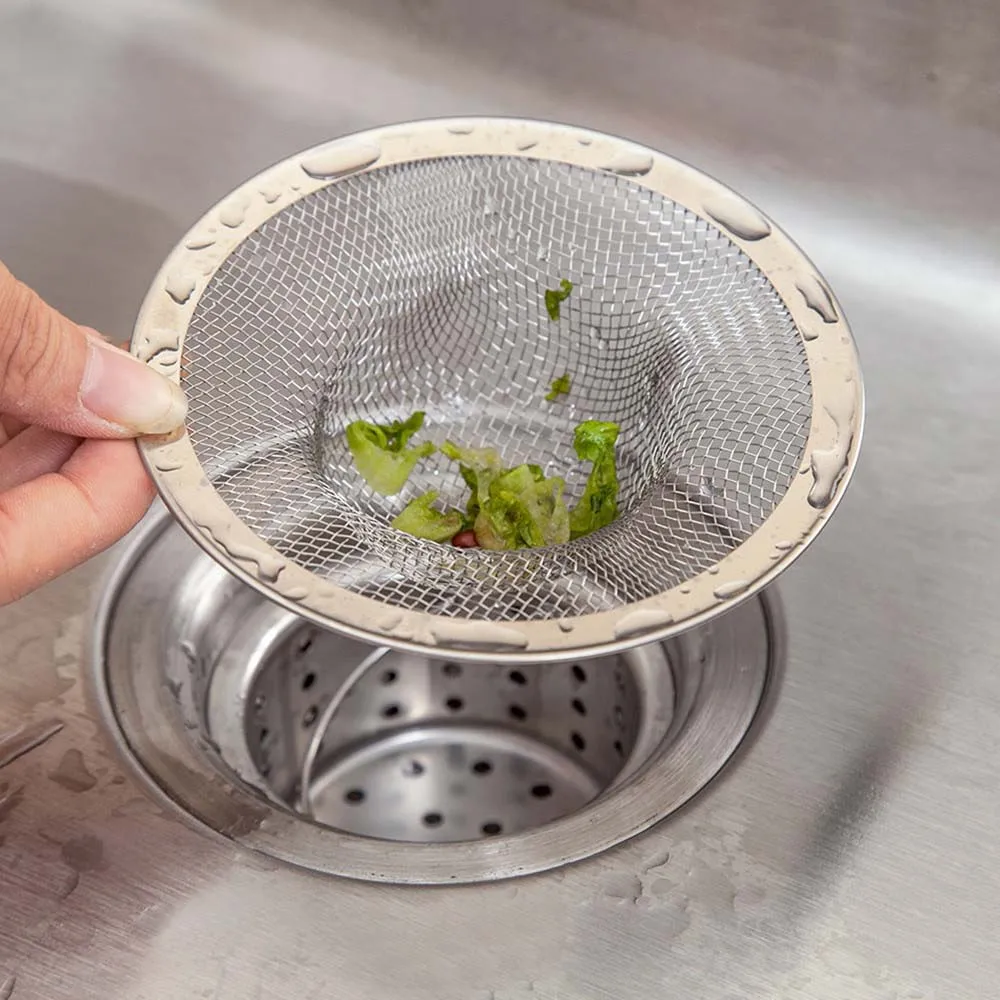 1Pcs Duurzaam Mesh Gootsteenzeefje Afvoer Gootsteen Filter Plastic Siliconen Keuken Voedsel Rijst Sink Stopper Badkuip Haar Vergiet Zeef
