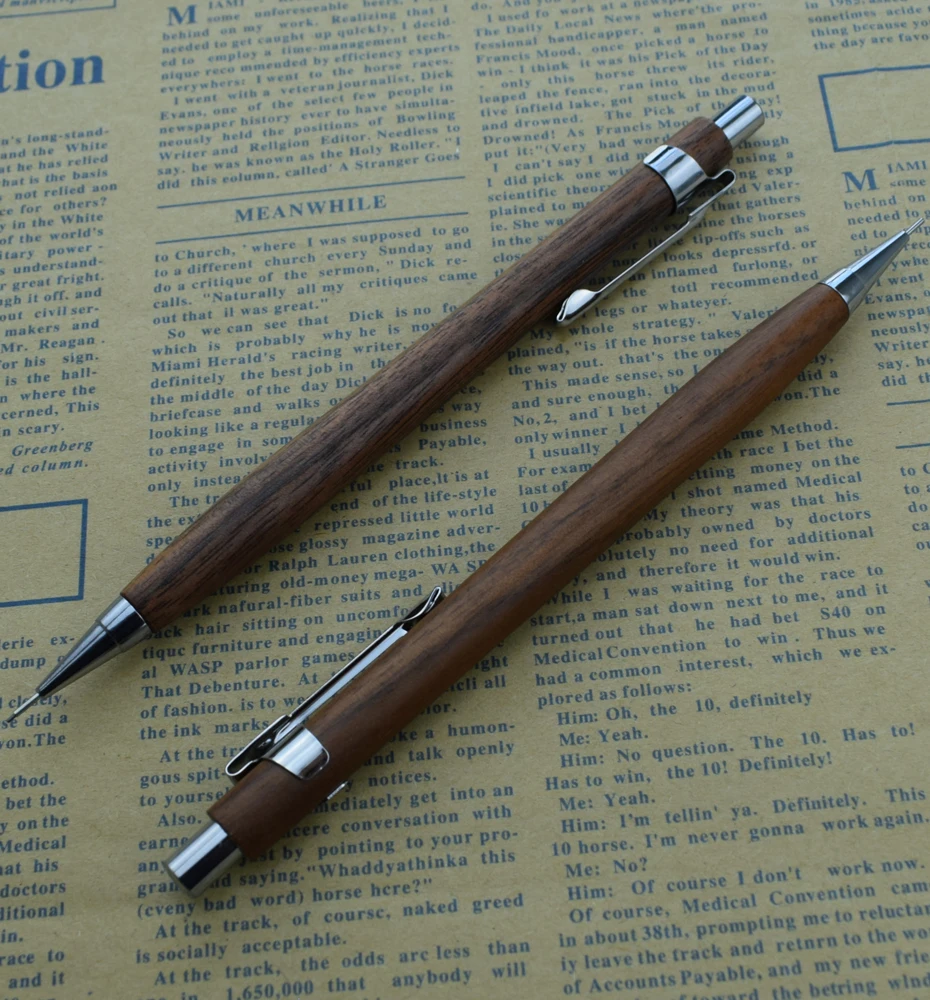Holz-Druckbleistift, 0,5 mm, automatischer Stift für Büro, Schule, Natur, Walnussholz, Zeichnen, Schreiben, traditionelles chinesisches Briefpapier – Detail 6