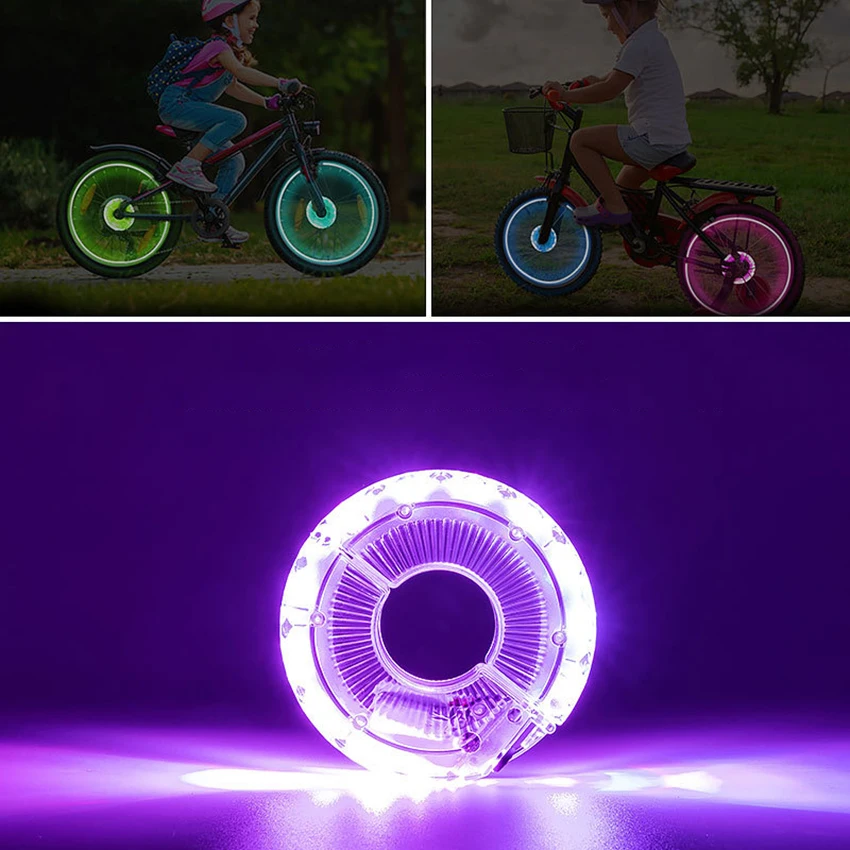 Bike Wheel Lights Bike Spoke Light with Batteries, 12 RGB LED Waterproof Bicycle Wheel Lights for Safe Cycling, Easy to Install