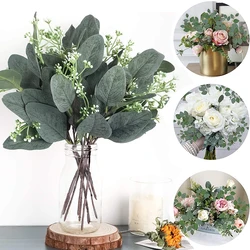 1PC Silk Eucalyptus Leaf Fake Plant Faux Leaves Branch For Home Decor Wedding Decoration Artificial Flowers DIY Vase Accessories