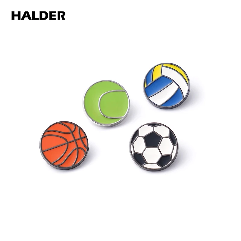 HALDER Football Pin Basketball Pin Tennis Brooch Volleyball Badge Sports Pins Balls Brooches Backpack For Men Gift Jewelry