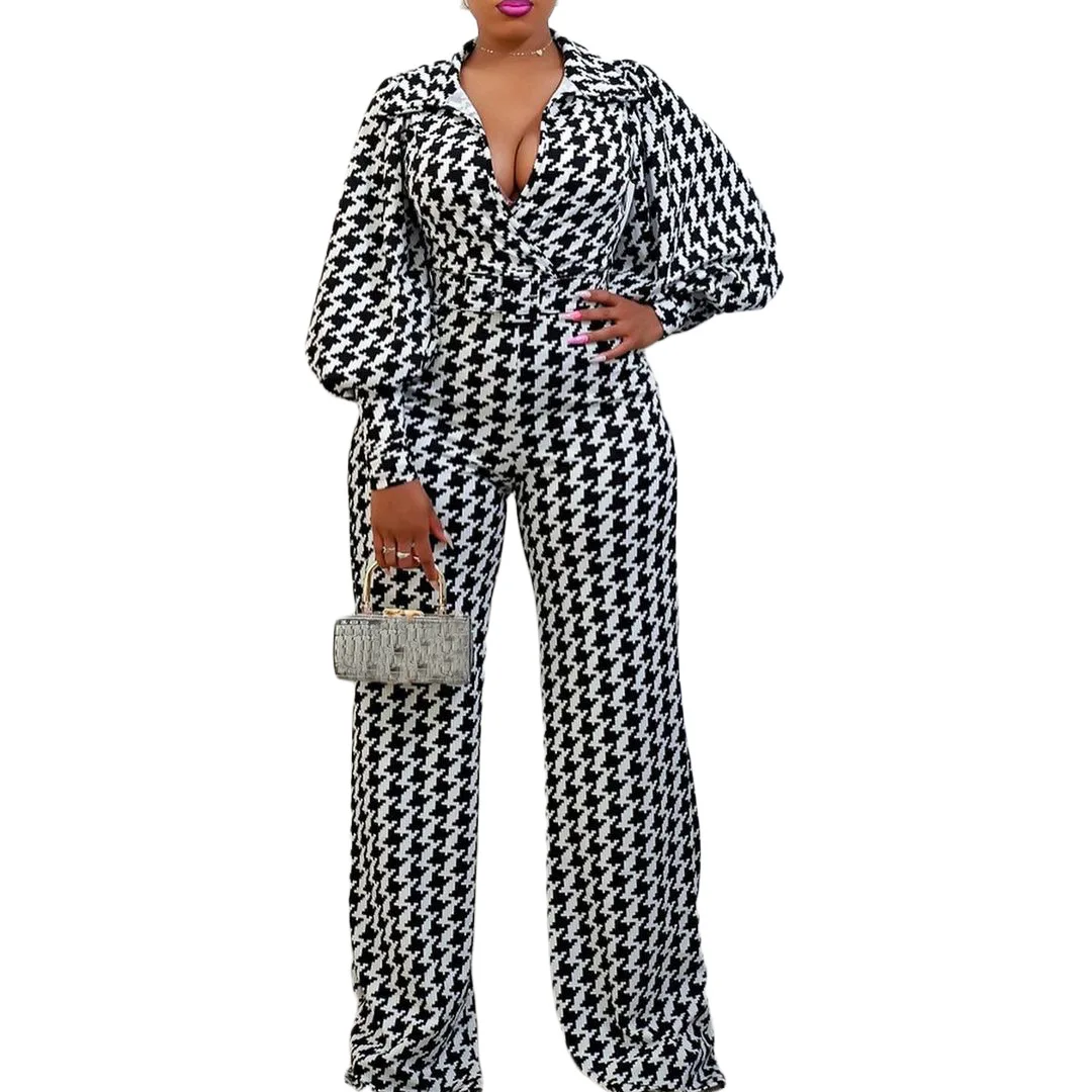 African Clothes for Women African High Waist Long Sleeve Jumpsuit Women Elegant Party Clothes Sexy Print Slim Autumn Jumpsuits