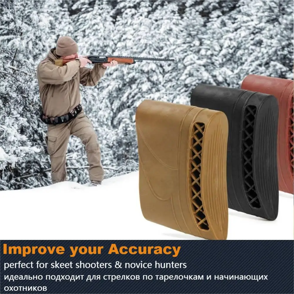 

Hunting Rifle Recoil Rubber Buffer Pad Shotgun Buttstock Recoil Shock Absorption Cushion Airsoft Shooting Extension Buttpads