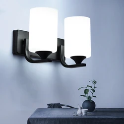 Indoor 5W 10W E27 Base Wall Lamp Modern Style Double-head Acrylic Lampshade Living room Corridor Aisle Bedroom Wall Light