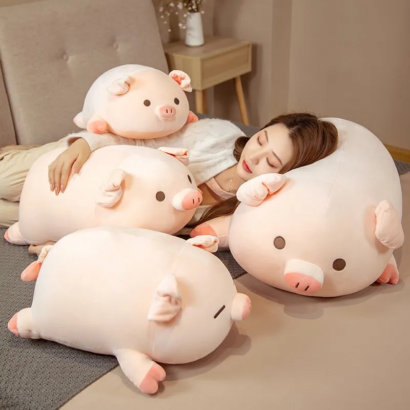 Kawaii BoBo Piggy Plush Fat Pillow Toys Soft Stuffed Cartoon Animal Pig Doll Chair Cushion Birthday Christmas Gift for Children