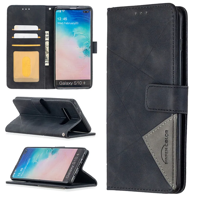 For Samusng Galaxy S10 Plus Luxury Leather Phone Case For Samusng S 10 S20 FE Note10 Lite Note20 Ultra S9 Plus Wallet Flip Cover