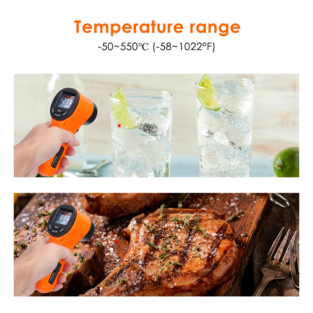 Laser Temperature Meter -50~550°C IR Termometro Digital Infrared Thermometer LCD Display Non Contact Pyrometer