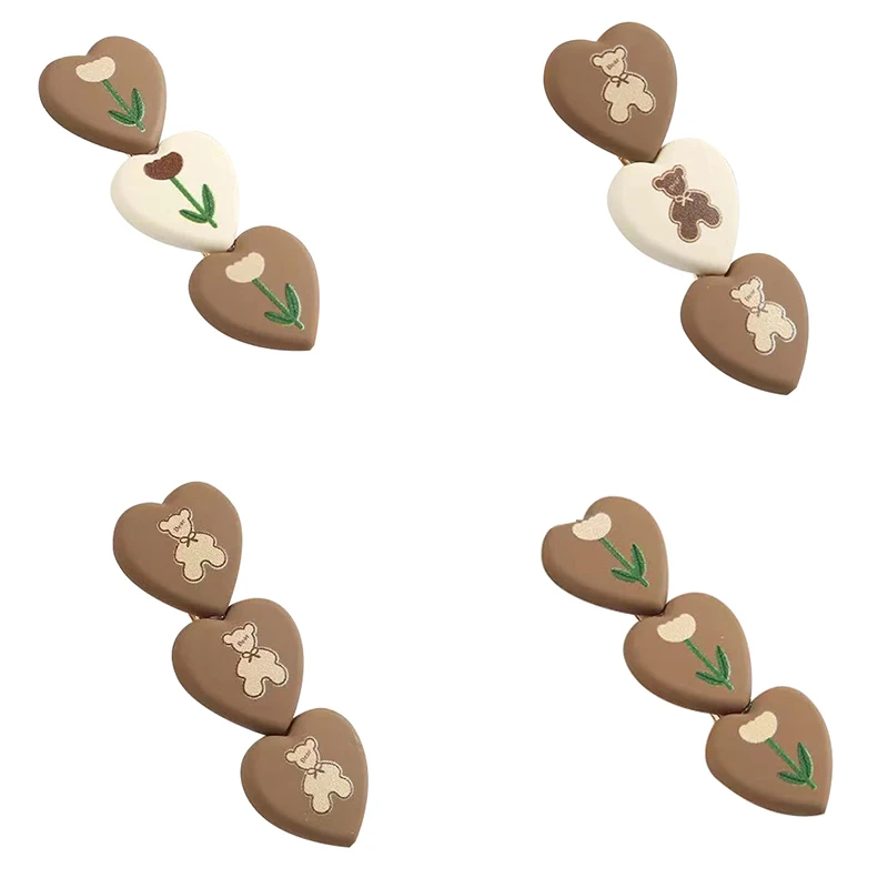 

Heart Desin Hair Clips Tulip Flower Cartoon Bear Baby Hairpins Hair Accessories Ornament Heart Girls Hair Clips Cloth Barrettes