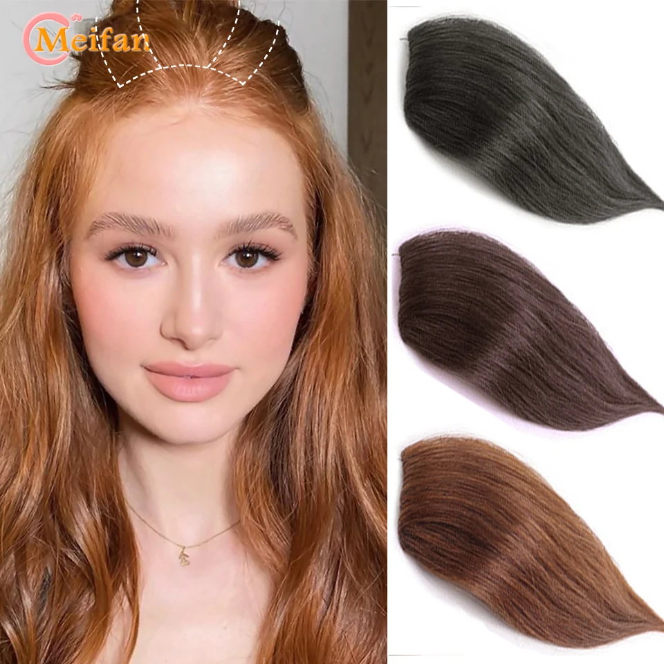 MEIFAN Short Fluffy Pad Hair Pieces Invisible Clip in Hair Extension  Pad High Hair Pieces Synthetic Natural Fake Hairpieces