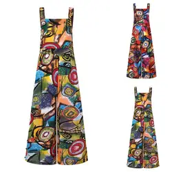 Plus Size Overalls For Women Floral Print Jumpsuist 2021 Casual Wide Leg Pants Jumpsuits Vintage Office Ladie Jumpsuit