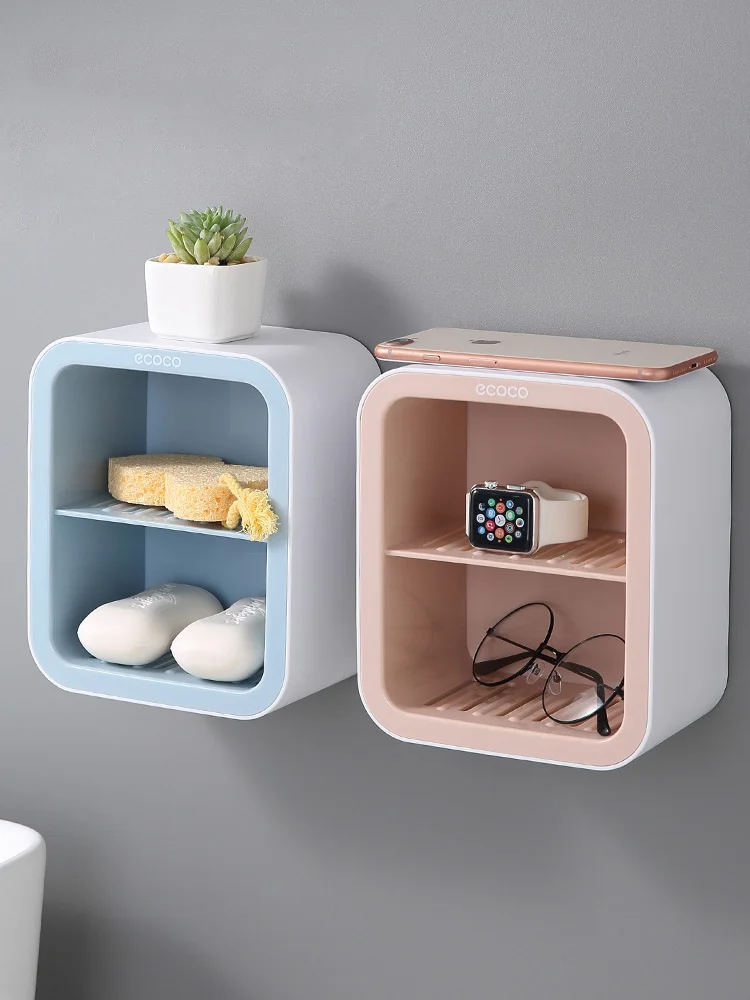 Doppel-schichten Bad Seife Ablauf Rack Wand Lagerung Rack Regal