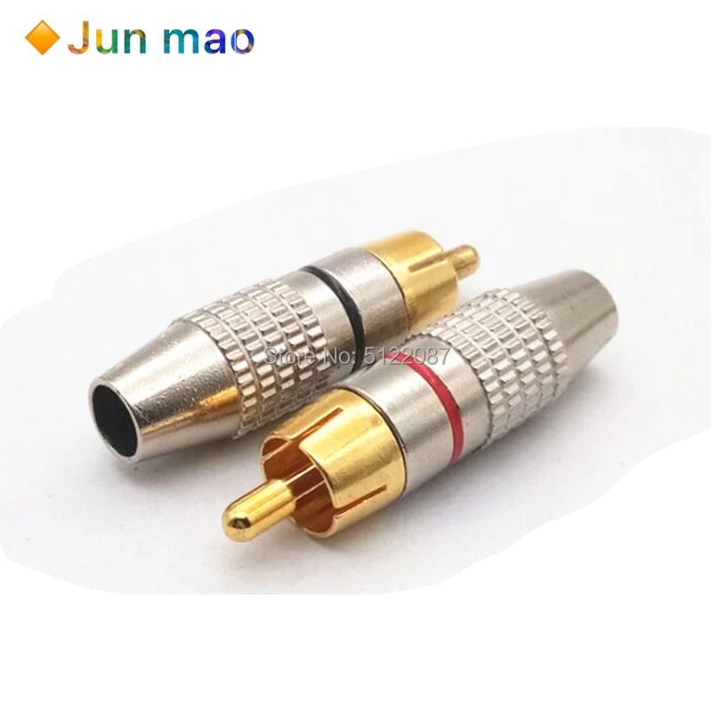 2pcs RCA Male Connector Non Solder plug Adapter for Audio Cable Plug Video CCTV camera Solder-Free high quantity