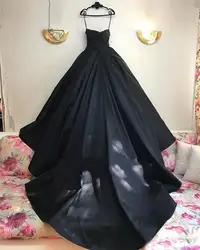 Ball Gown Gothic Wedding Dresses Plus Size Sweetheart Tulle Arabic Dubai Country Bridal Gowns Black Wedding Dress